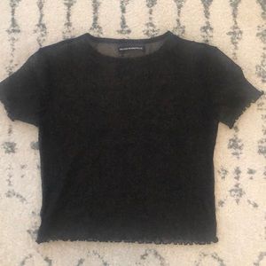 Brandy Melville Black Sparkly Sheer Top
